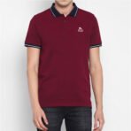 Men’s Premium Polo Shirt – Maroon Cotton Polo with Contrast Collar & Embroidered Logo | Casual & Smart Wear